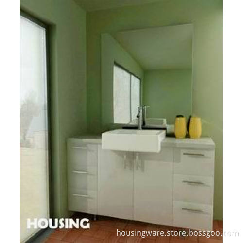 Modern Glossy Bathroom Vanity Cabinets with Drawers, Mirror